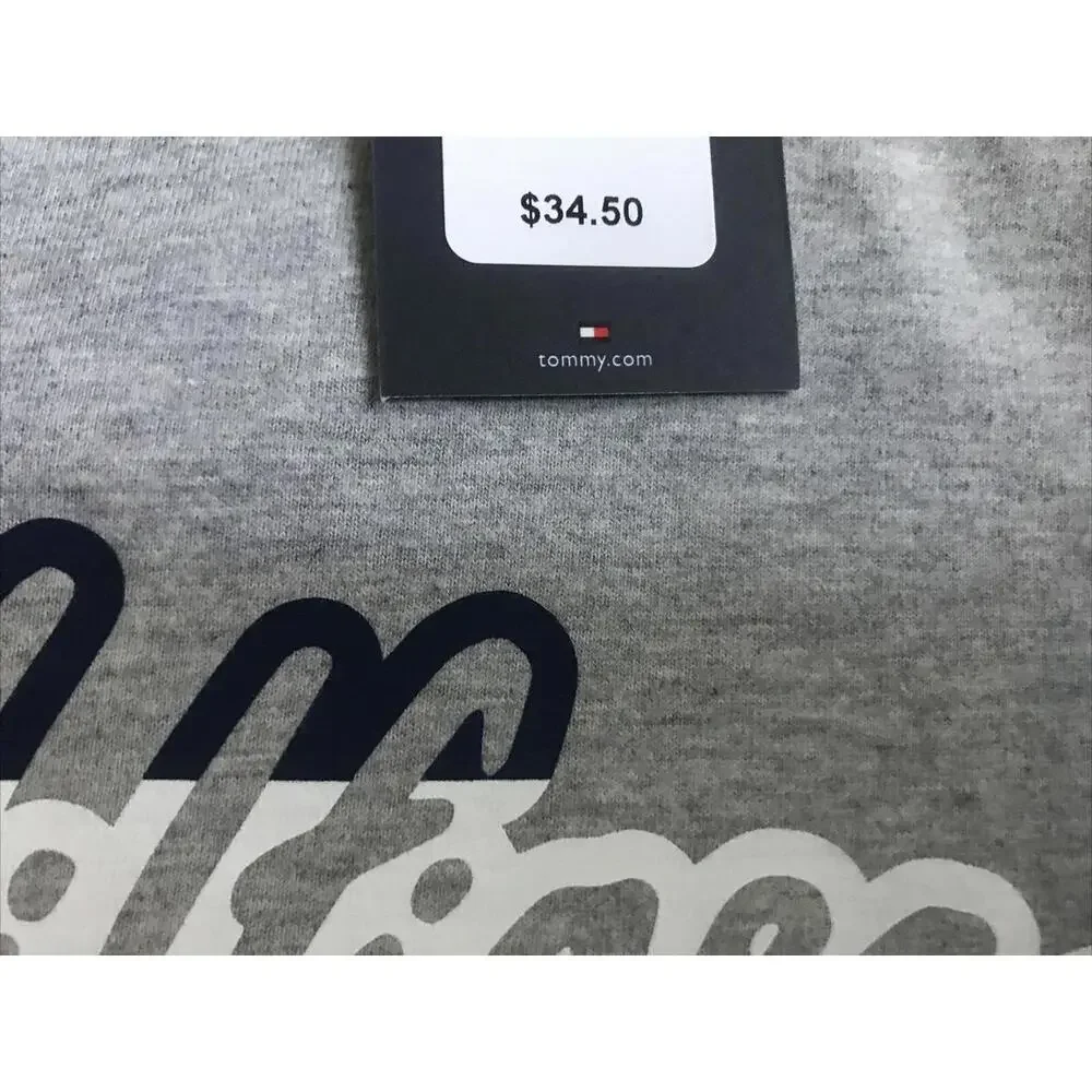 Tommy Hilfiger $34 Men's Crew Neck Short Sleeve Gray T- Shirt Top Logo Size L